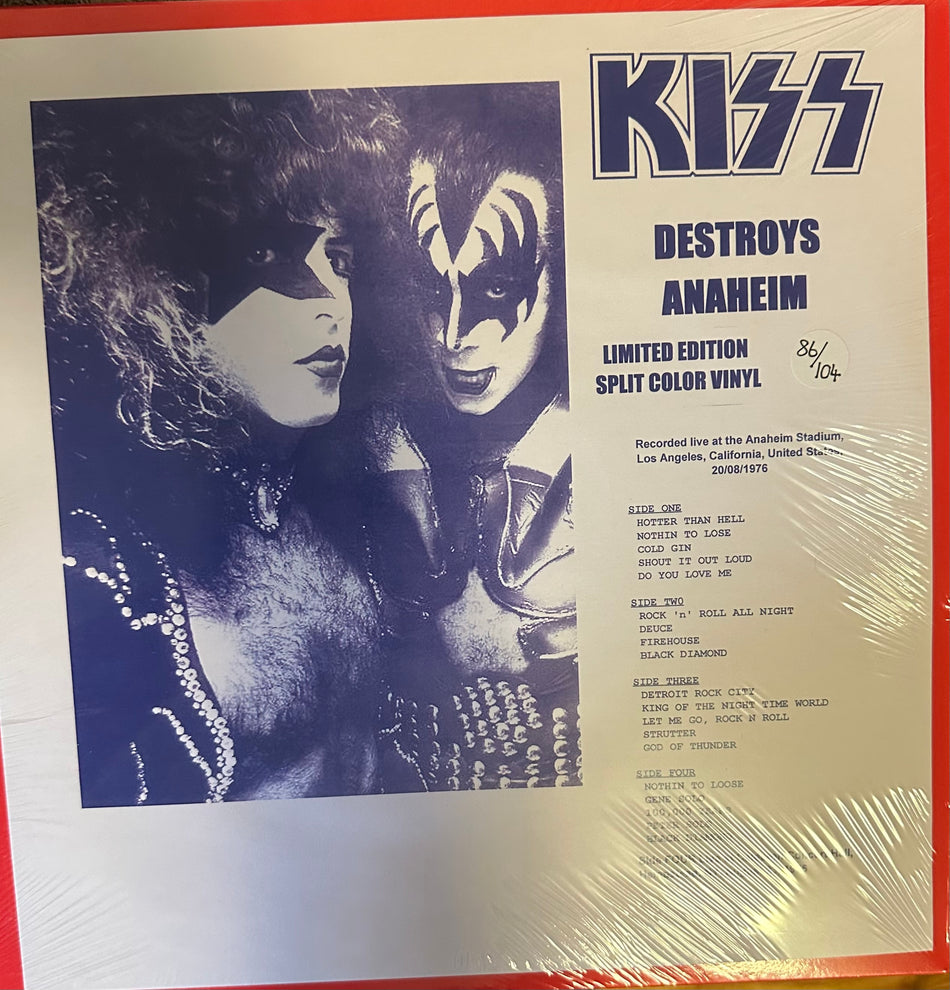 KISS - Destroys Anaheim - Classic Retro Bootleg - 2LP Split Colored Vinyl - Only 117 Pressed - Different Color Covers