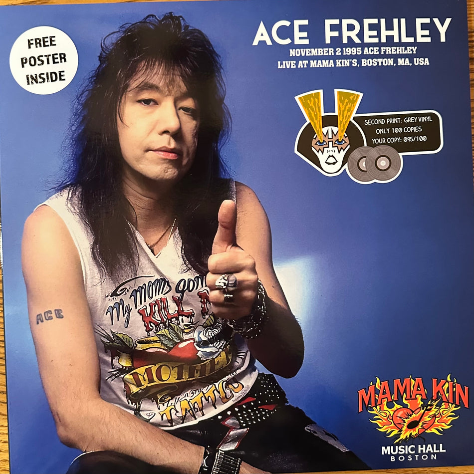 Ace Frehley Featuring Peter Criss - Live At Mama Kin’s Boston, MA - 11/2/1995 - 2LP Colored Vinyl Gatefold With Poster