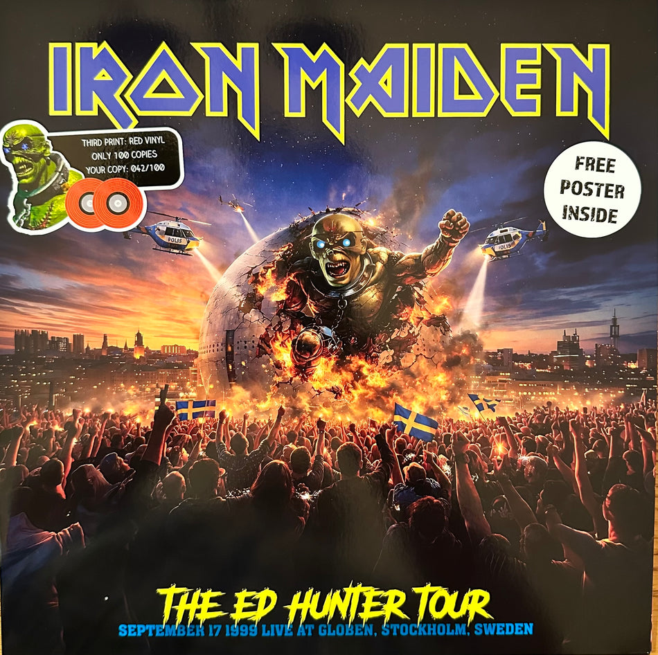Iron Maiden - The Ed Hunter Tour - Live At Globen, Stockholm, Sweden 9/17/1999 - 2LP Colored Vinyl Gatefold With Poster