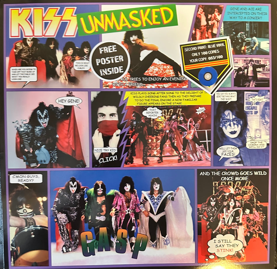 KISS - Unmasked - Alternate Artwork Sleeve - Colored Vinyl (Black, Blue or Red) Includes Poster
