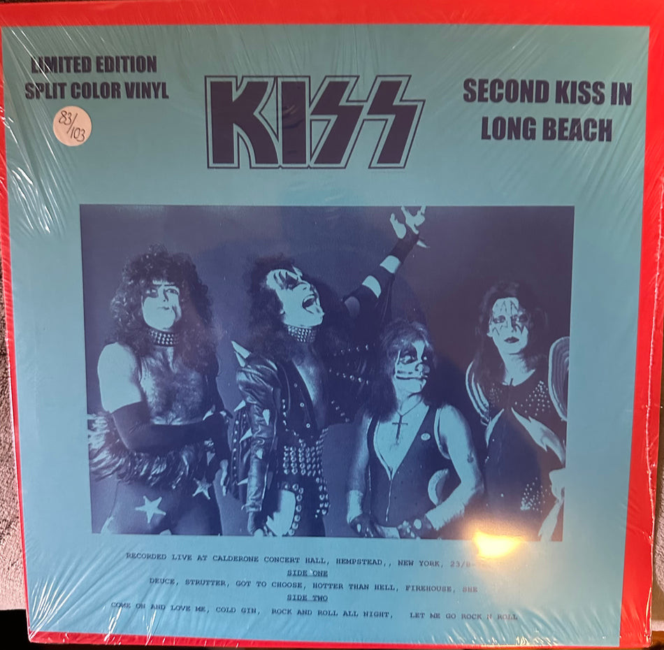 KISS - Second Kiss In Long Beach - Classic Retro Bootleg - Split Colored Vinyl - Only 103 Pressed - Different Color Covers