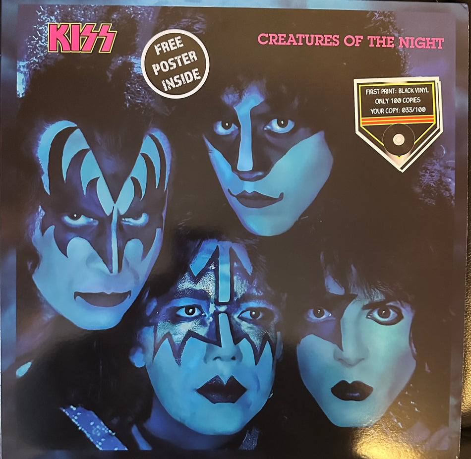 KISS - Creatures of the Night - Alternate Artwork Sleeve - Colored Vinyl (Black, Blue or Red) Includes Poster