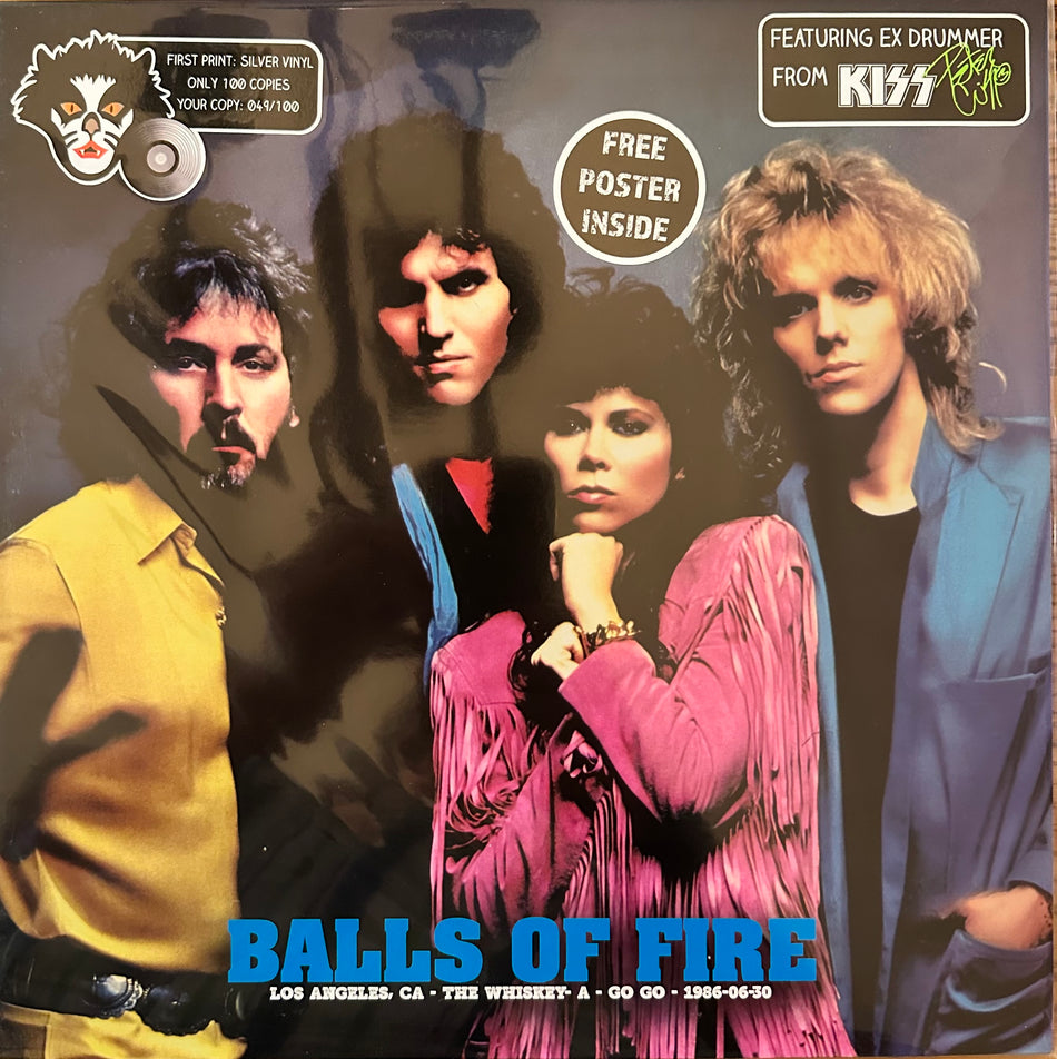 Peter Criss - Balls of Fire Band - Live In Los Angeles - Whiskey-A-Go Go - 6/30/1986 - Silver Vinyl With Poster