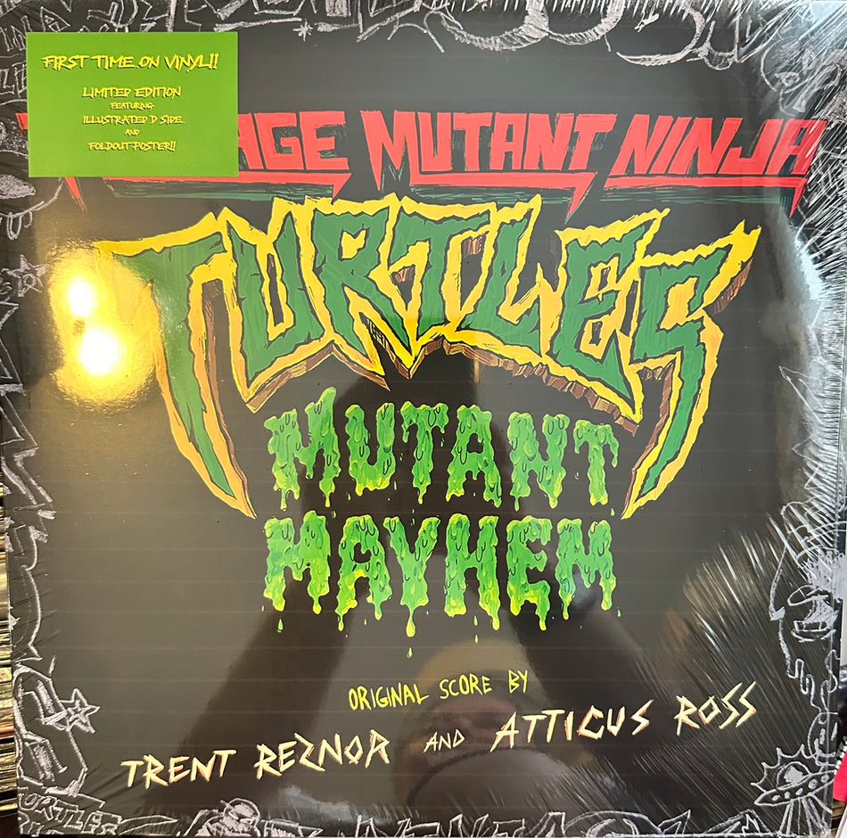 Teenage Mutant Ninja Turtles - Mutant Mayhem Original Soundtrack - Trent Reznor/Atticus Ross - 2LP Colored Vinyl - Side D Illustrated - Fold Out Poster!