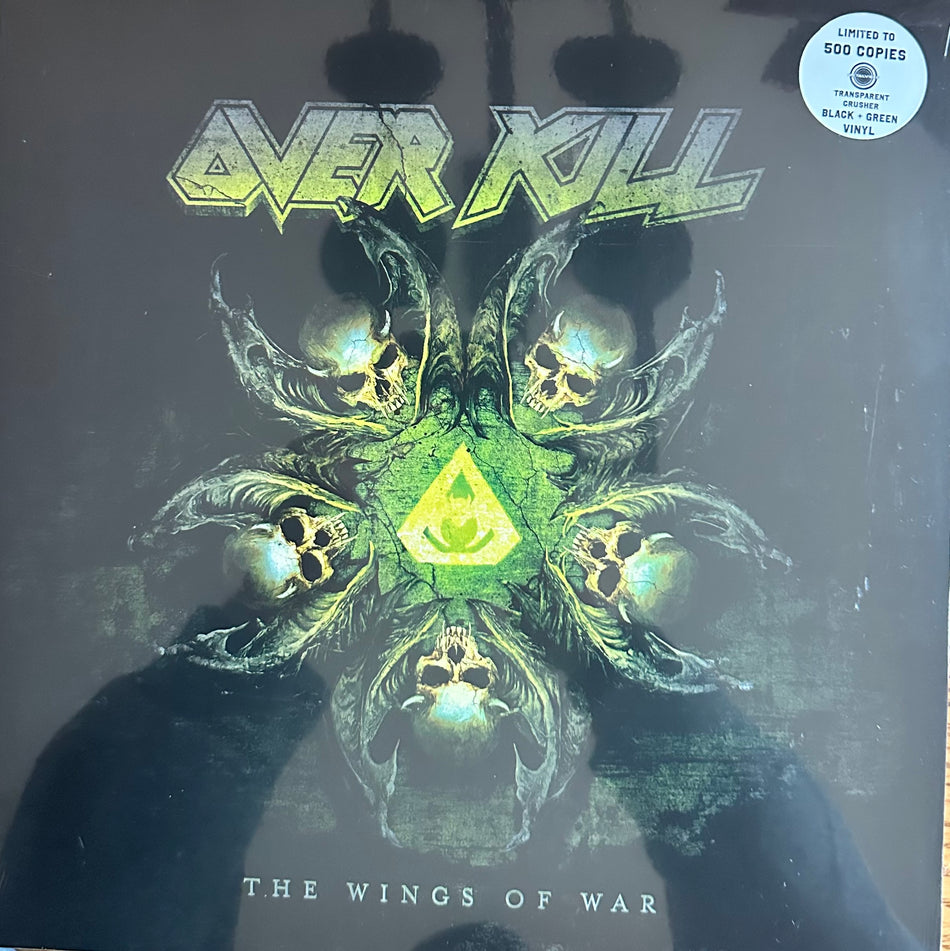 Overkill - The Wings of War - 2LP Gatefold Clear Vinyl with Black and Green Splatter - Limited Edition of 500 Copies Worldwide