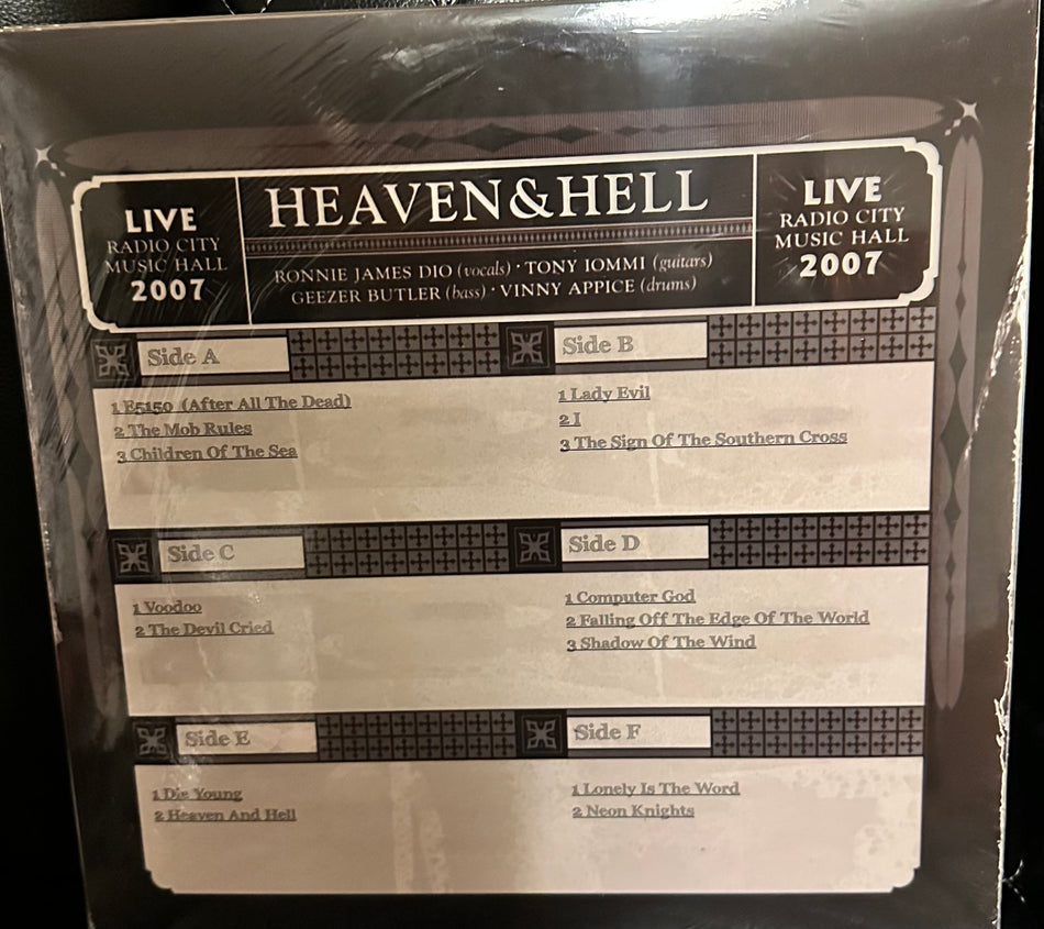 Heaven & Hell - Live At Radio City Music Hall 2007  - 3LP Colored Vinyl Trifold Sleeve and Poster (Used Like New)