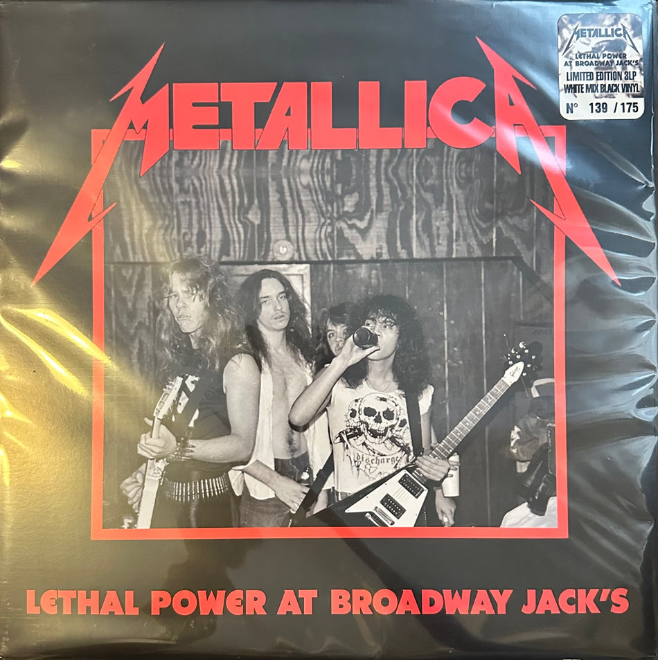 Metallica - Lethal Power At Broadway Jack’s - Both Early and Late Shows - 3LP Colored Vinyl - Tri-Fold Cover - Numbered Out of 175
