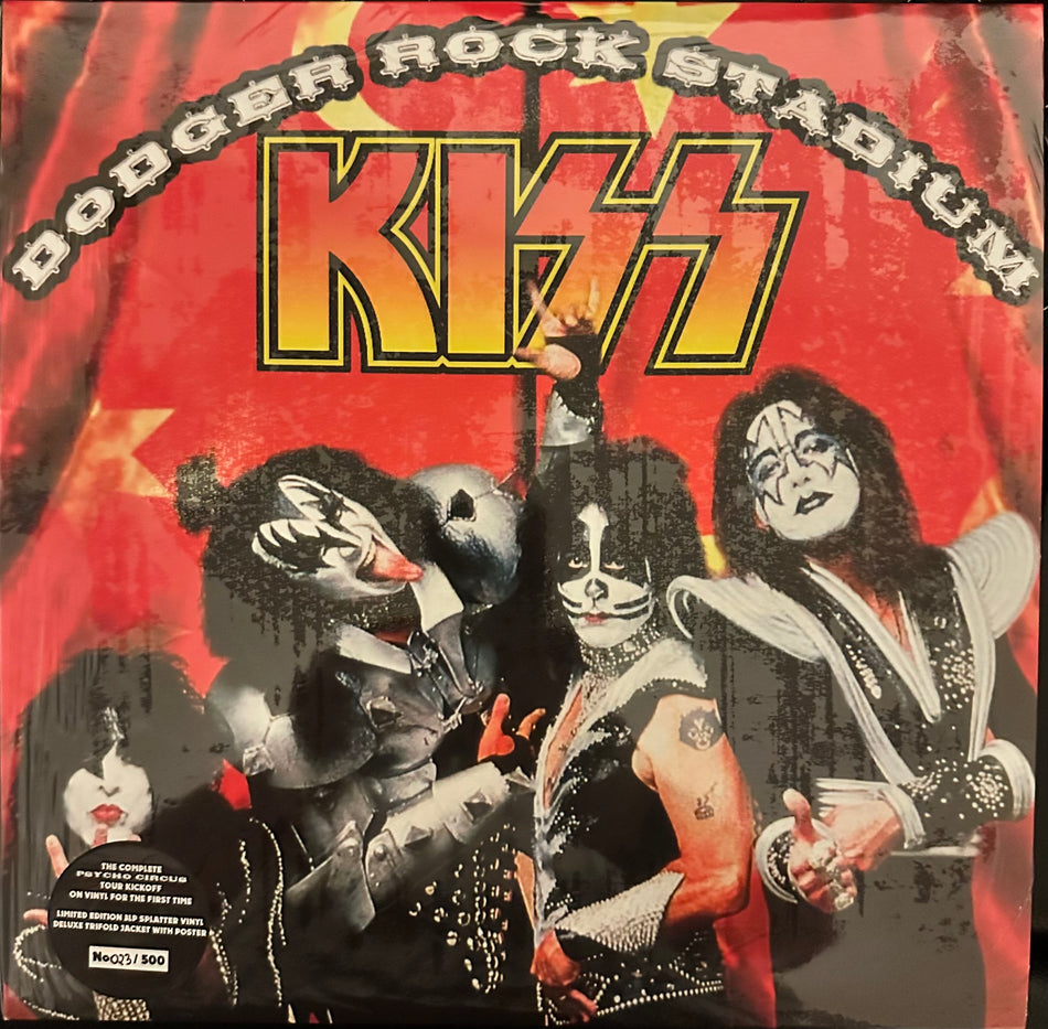KISS - Dodger Rock Stadium 1998 - 3LP Orange Splatter Vinyl - Gatefold Sleeve + Poster NUMBERED Limited