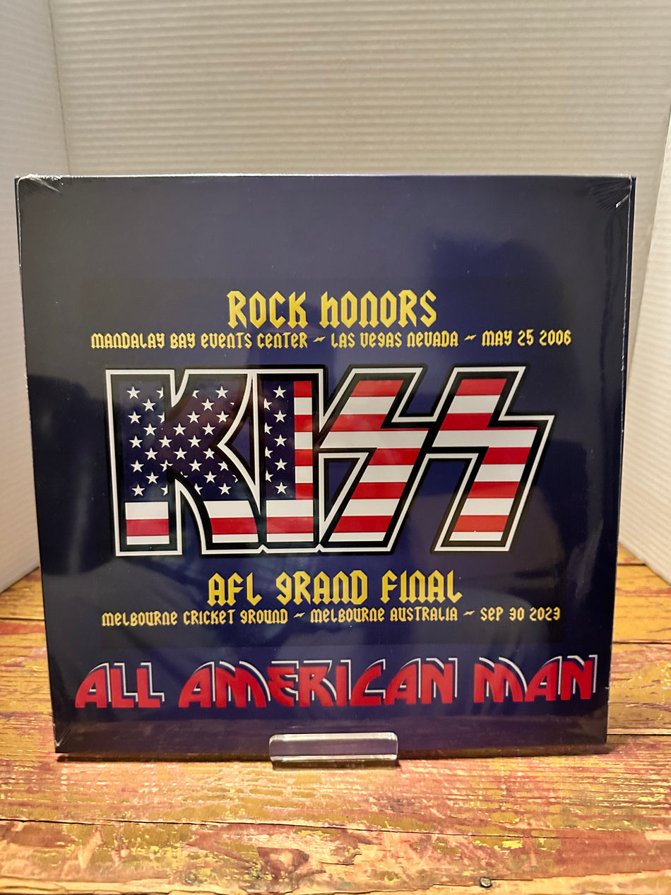 KISS - All American Man - Blue Marbled Vinyl - Rock Honors & AFL Final - Embossed Cover